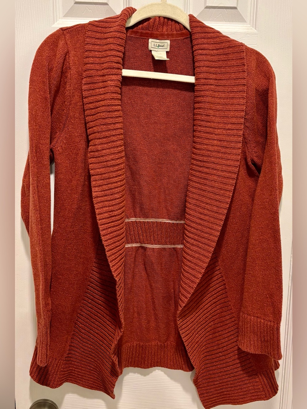 L.L. Bean Women’s Open-Front Shawl Collar Cardigan - Rust M